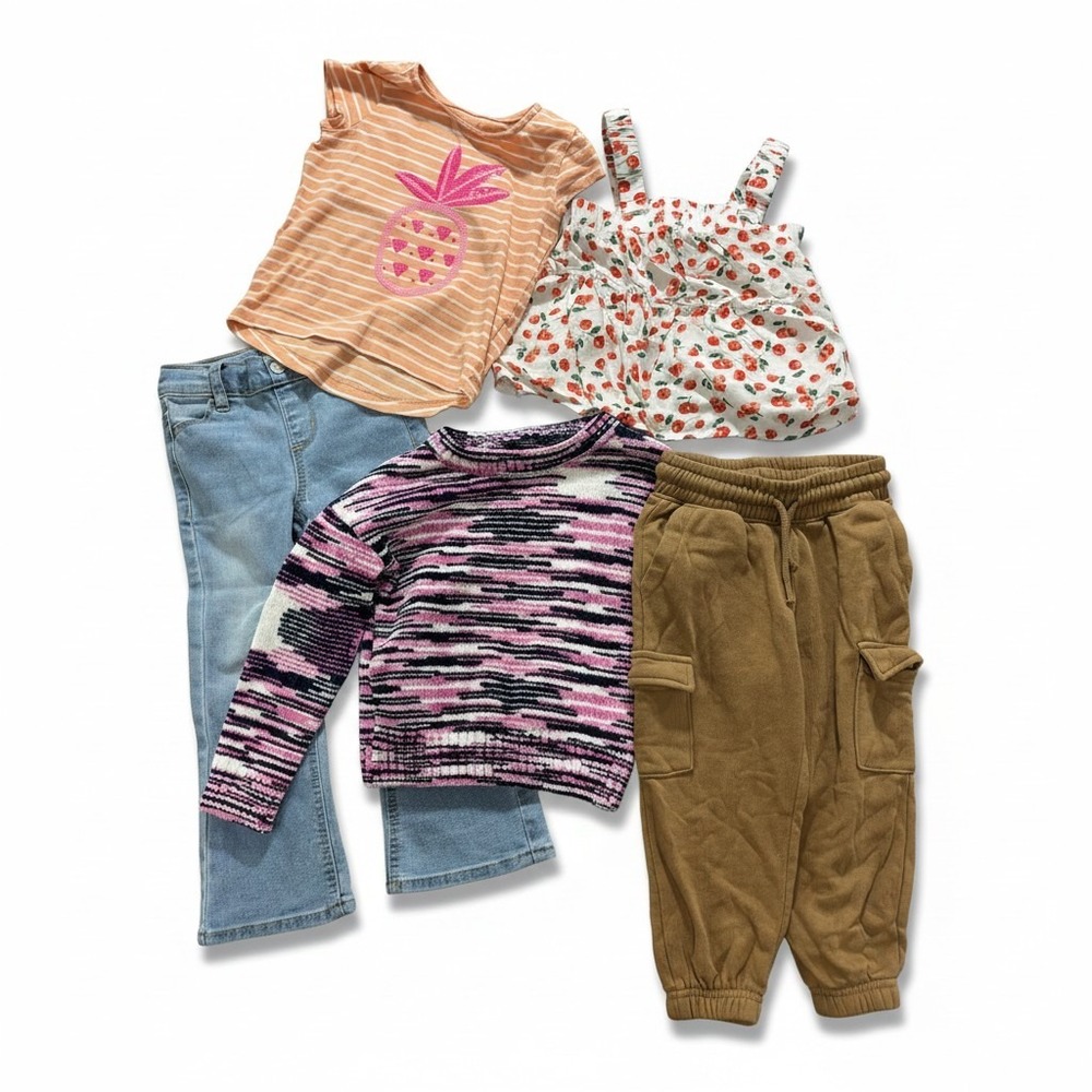 Mixed Brand 3T Girls Clothing Lot 5pc Jeans Top Sweater Casual Boho Vintage